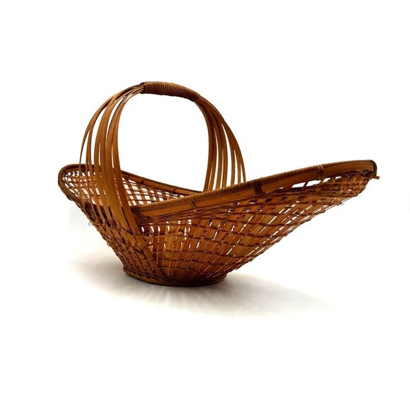 Large Woven Bamboo Easter Basket With Handle  - Rustic Farmhouse Decorative Cent - Picture 16 of 16